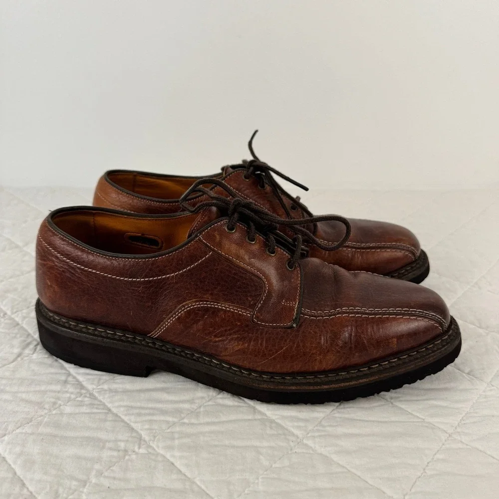 Allen Edmonds Mapleton 7954 Brown Leather Split Toe Derby Shoes Mens 10.5 C‎ USA